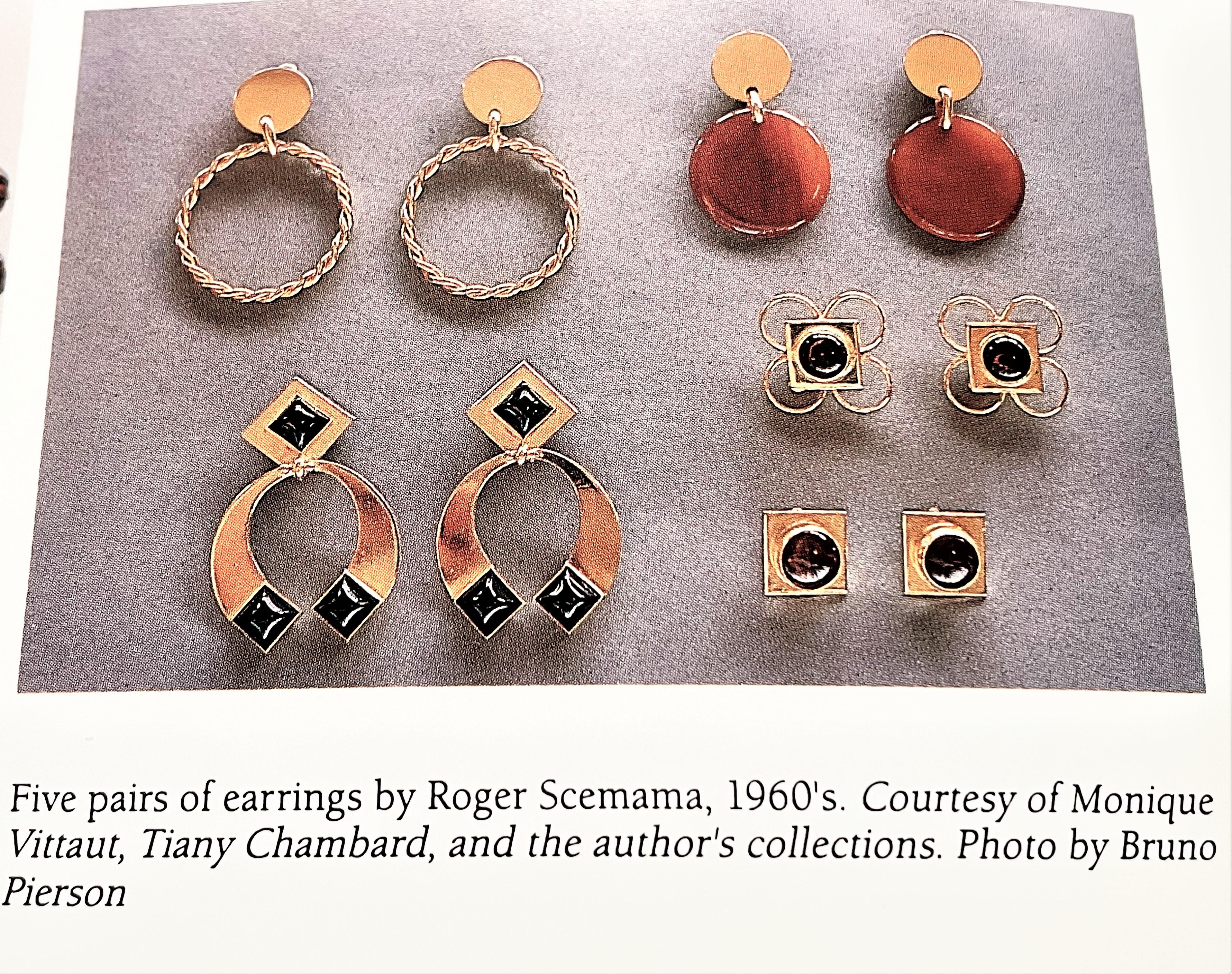 Clip-on earring by Roger Scemama Paris 1960,  gold plated, France For Sale 2