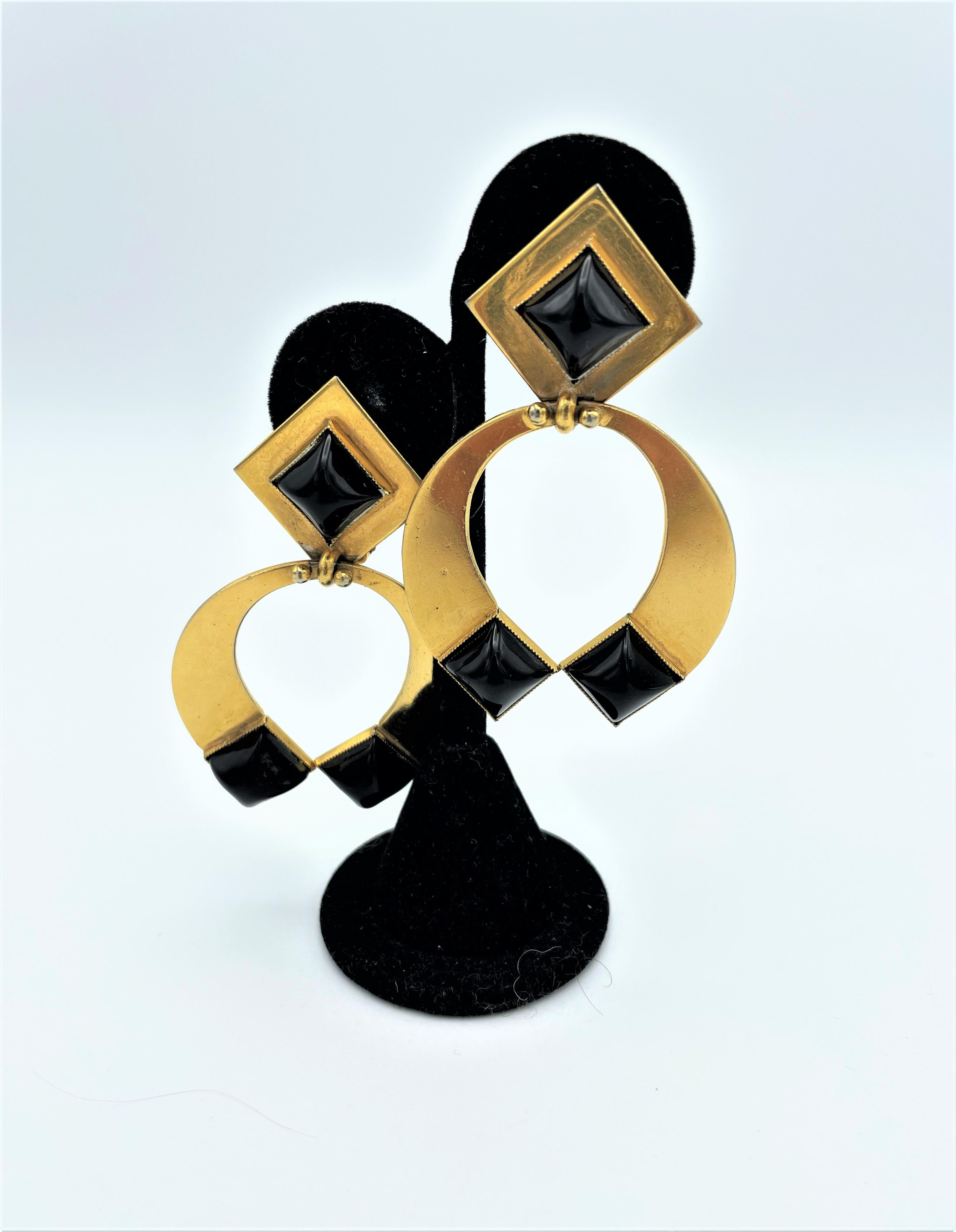 Clip-on earring by Roger Scemama Paris 1960,  gold plated, France For Sale 1
