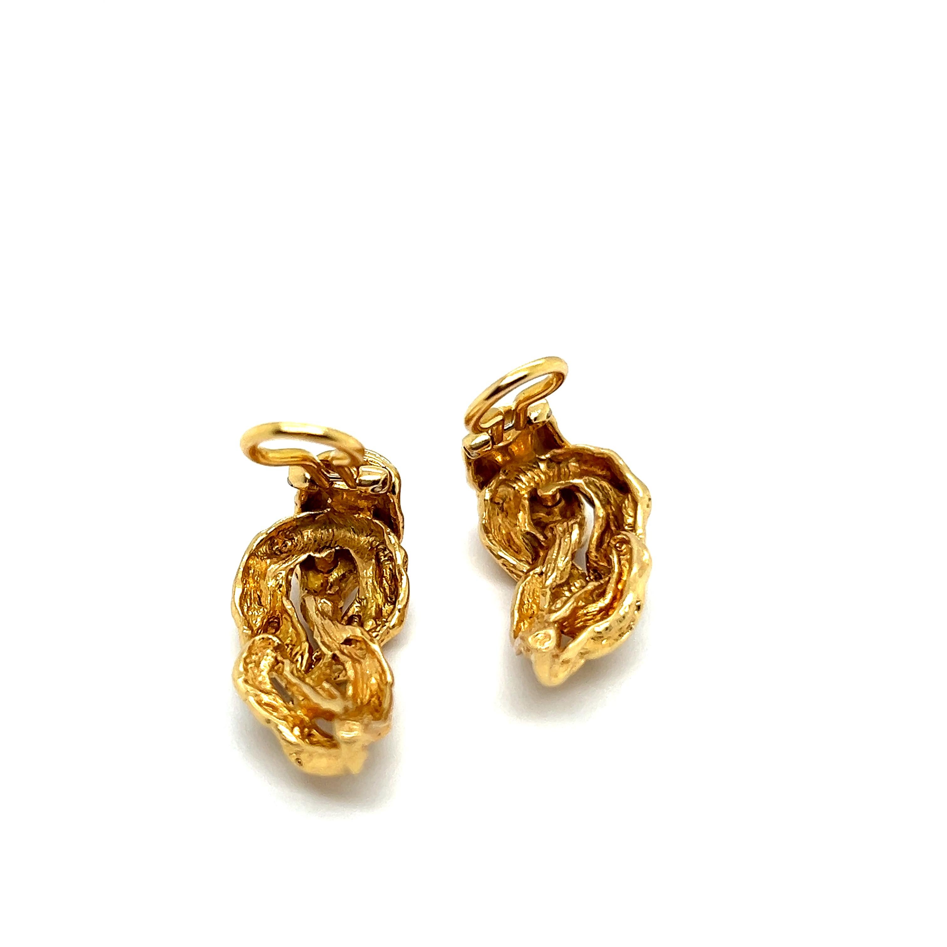 Clip-on Earrings in 18 Karat Yellow Gold by Gilbert Albert 5