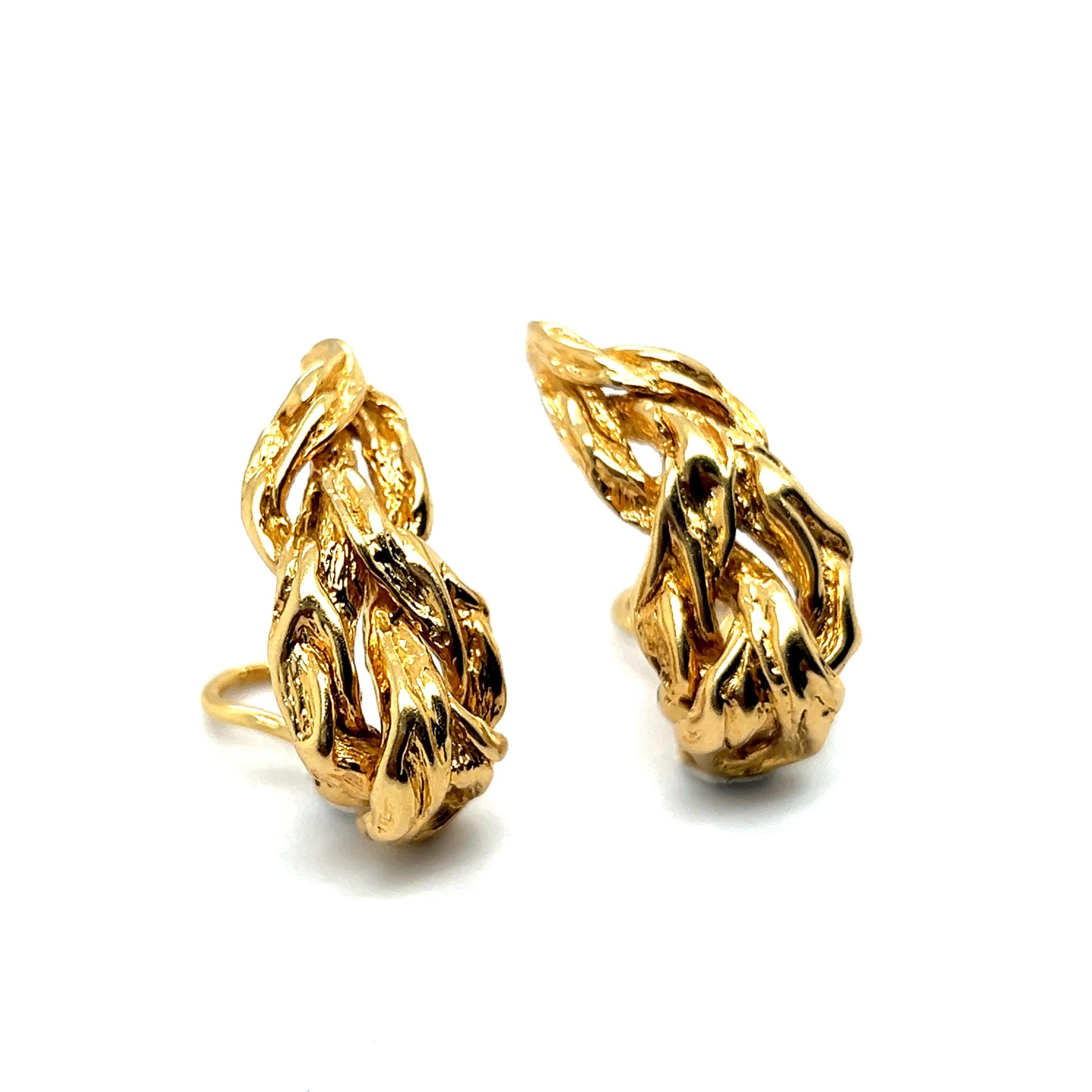 Clip-on Earrings in 18 Karat Yellow Gold by Gilbert Albert 12