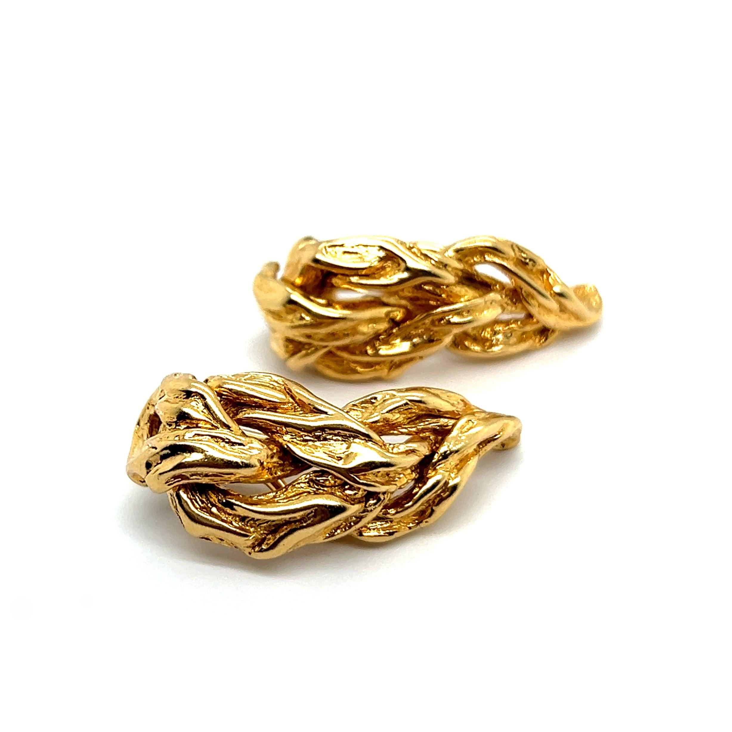 Artist Clip-on Earrings in 18 Karat Yellow Gold by Gilbert Albert