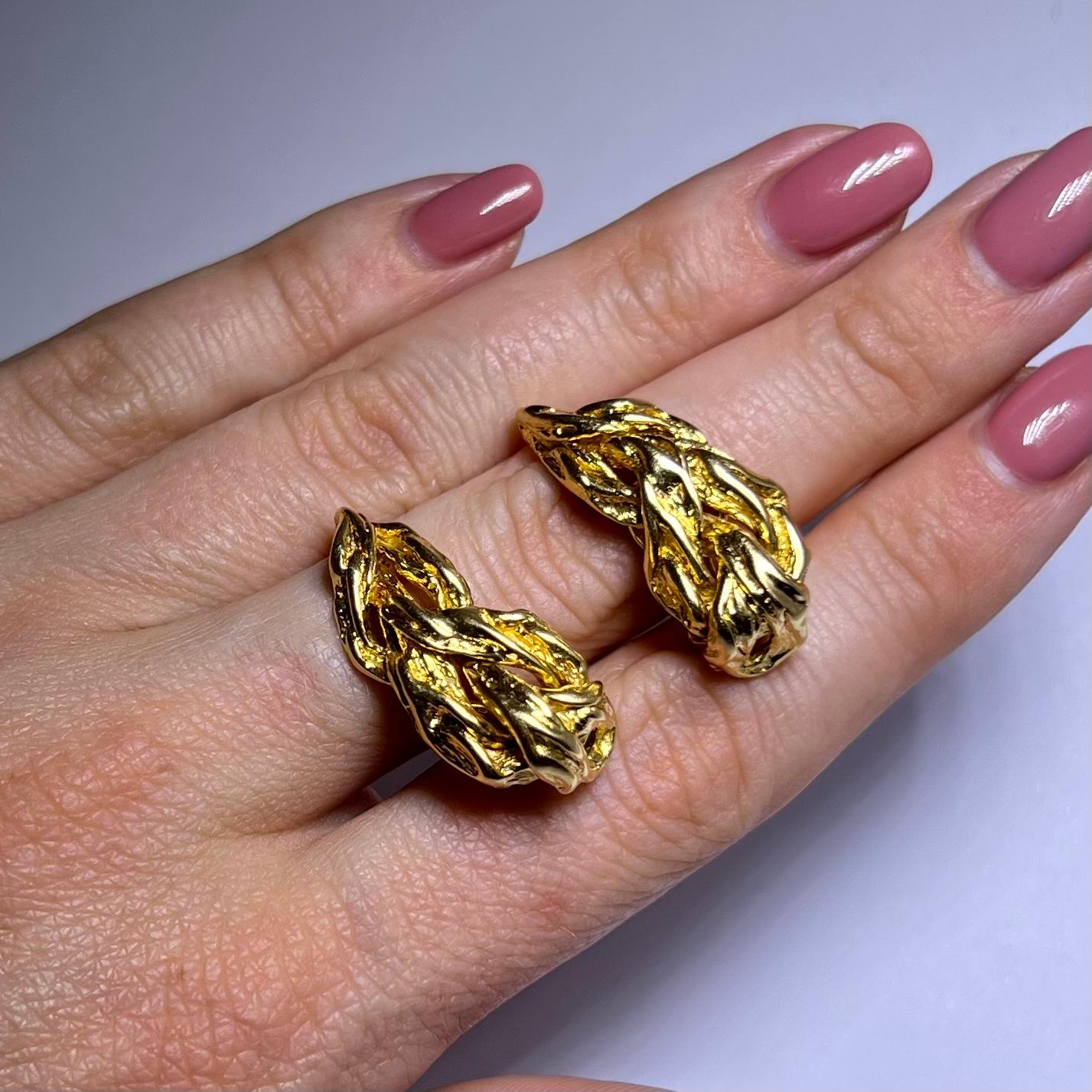 Women's or Men's Clip-on Earrings in 18 Karat Yellow Gold by Gilbert Albert