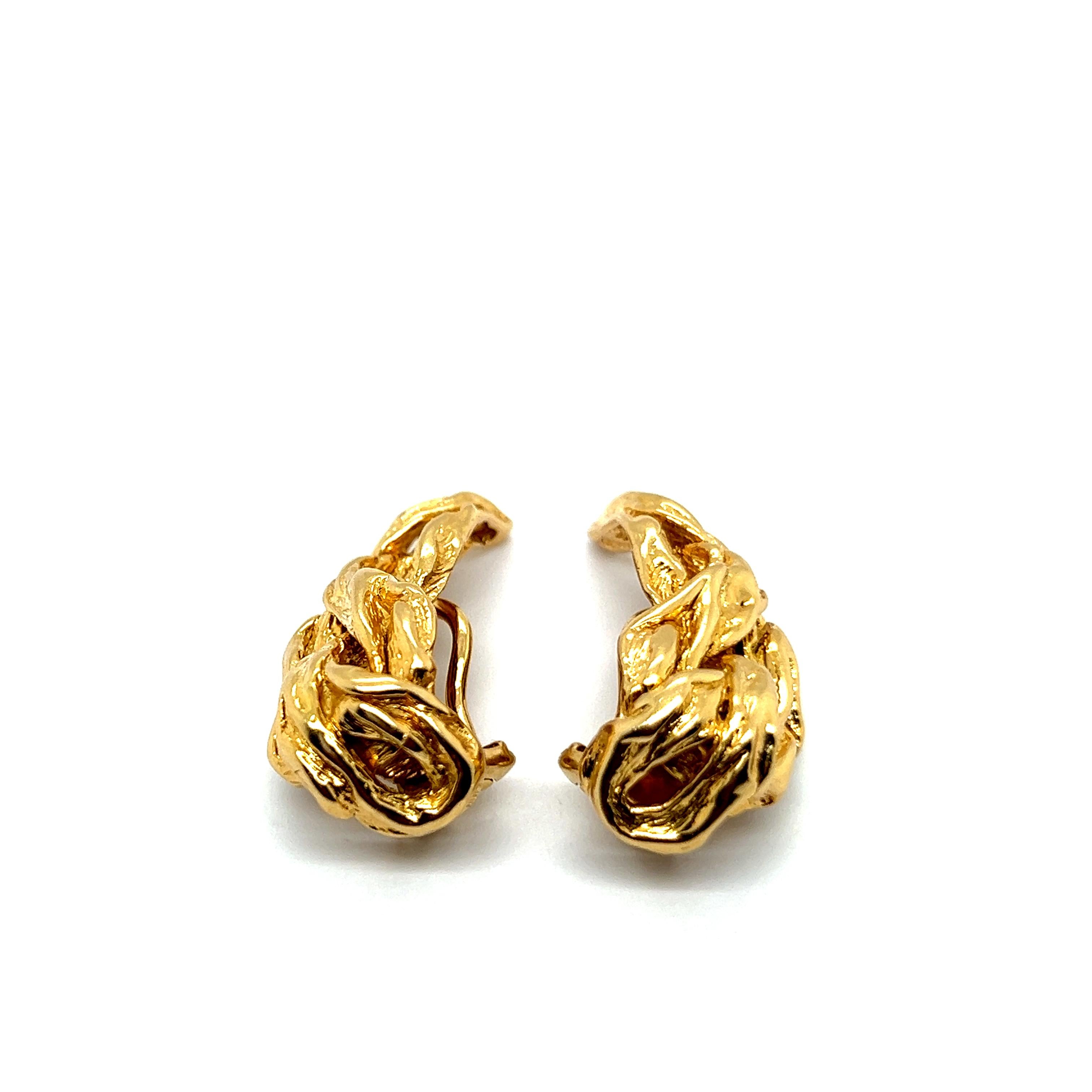 Clip-on Earrings in 18 Karat Yellow Gold by Gilbert Albert 1