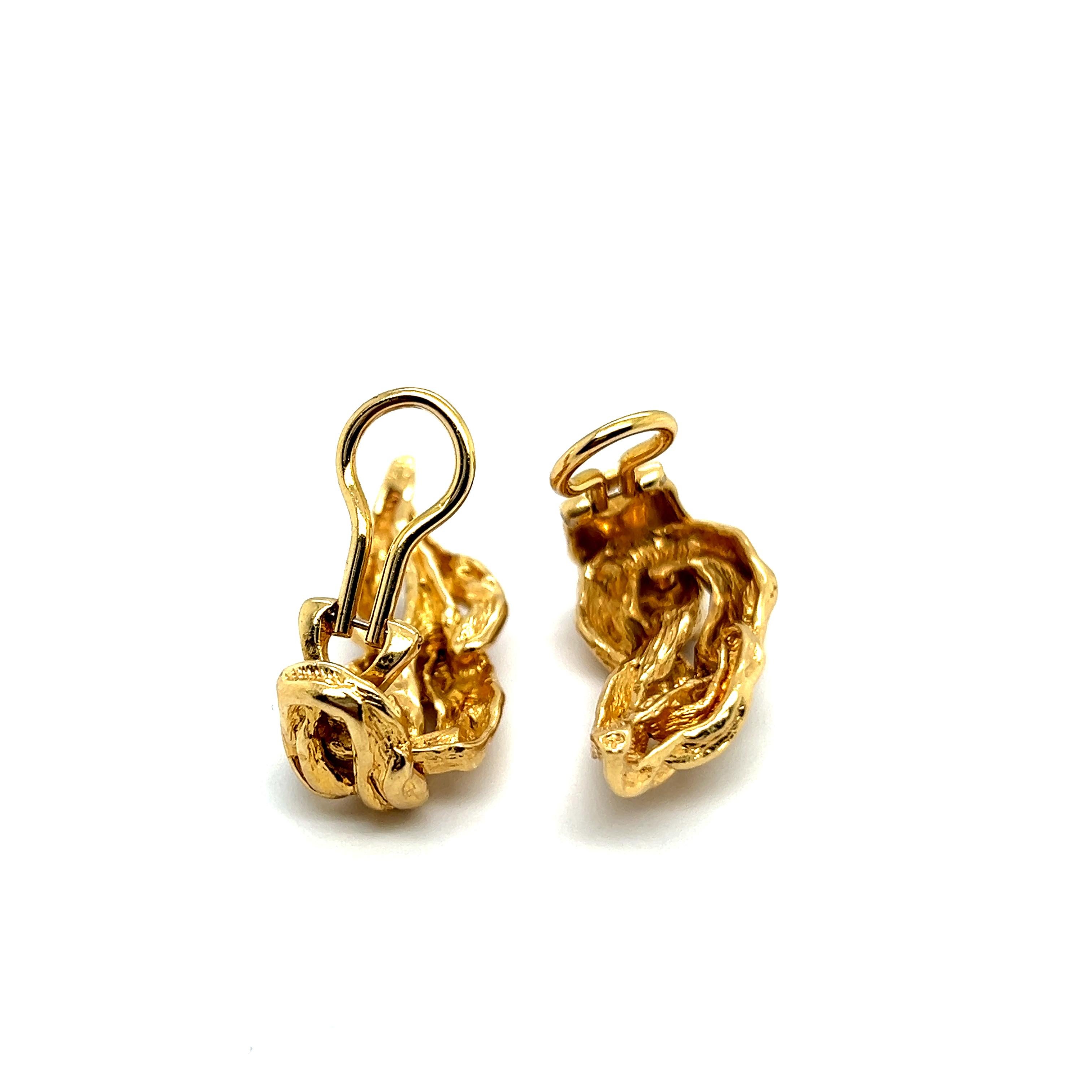 Clip-on Earrings in 18 Karat Yellow Gold by Gilbert Albert 2