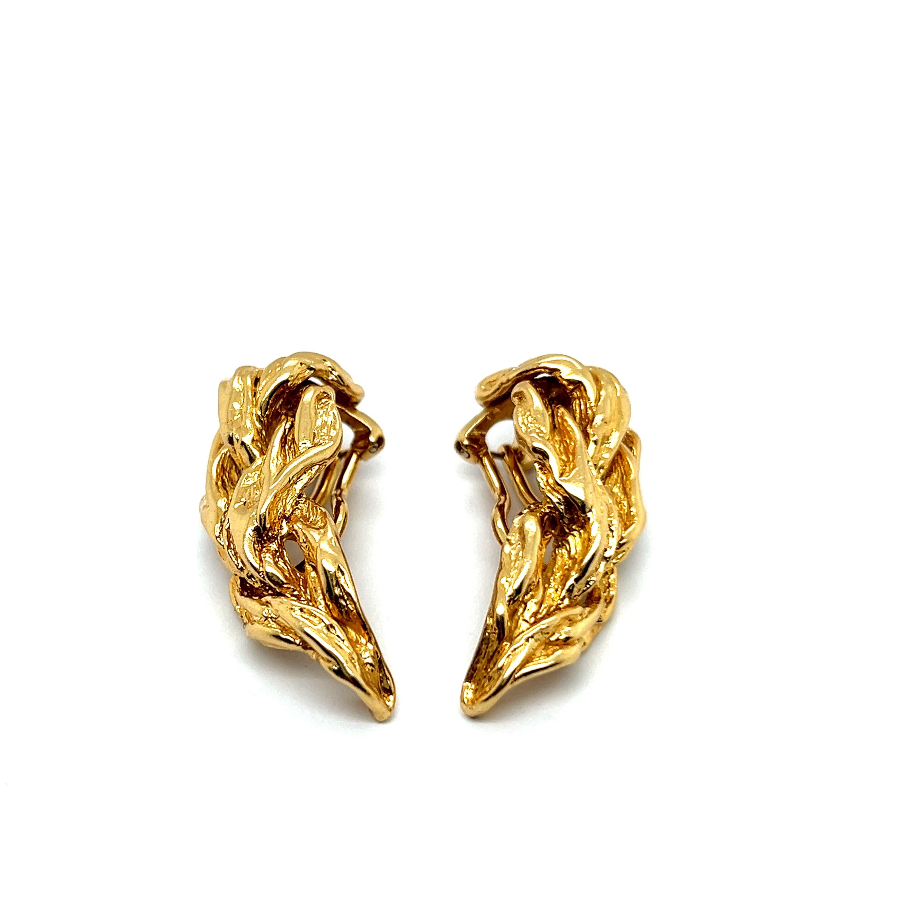 Clip-on Earrings in 18 Karat Yellow Gold by Gilbert Albert 3