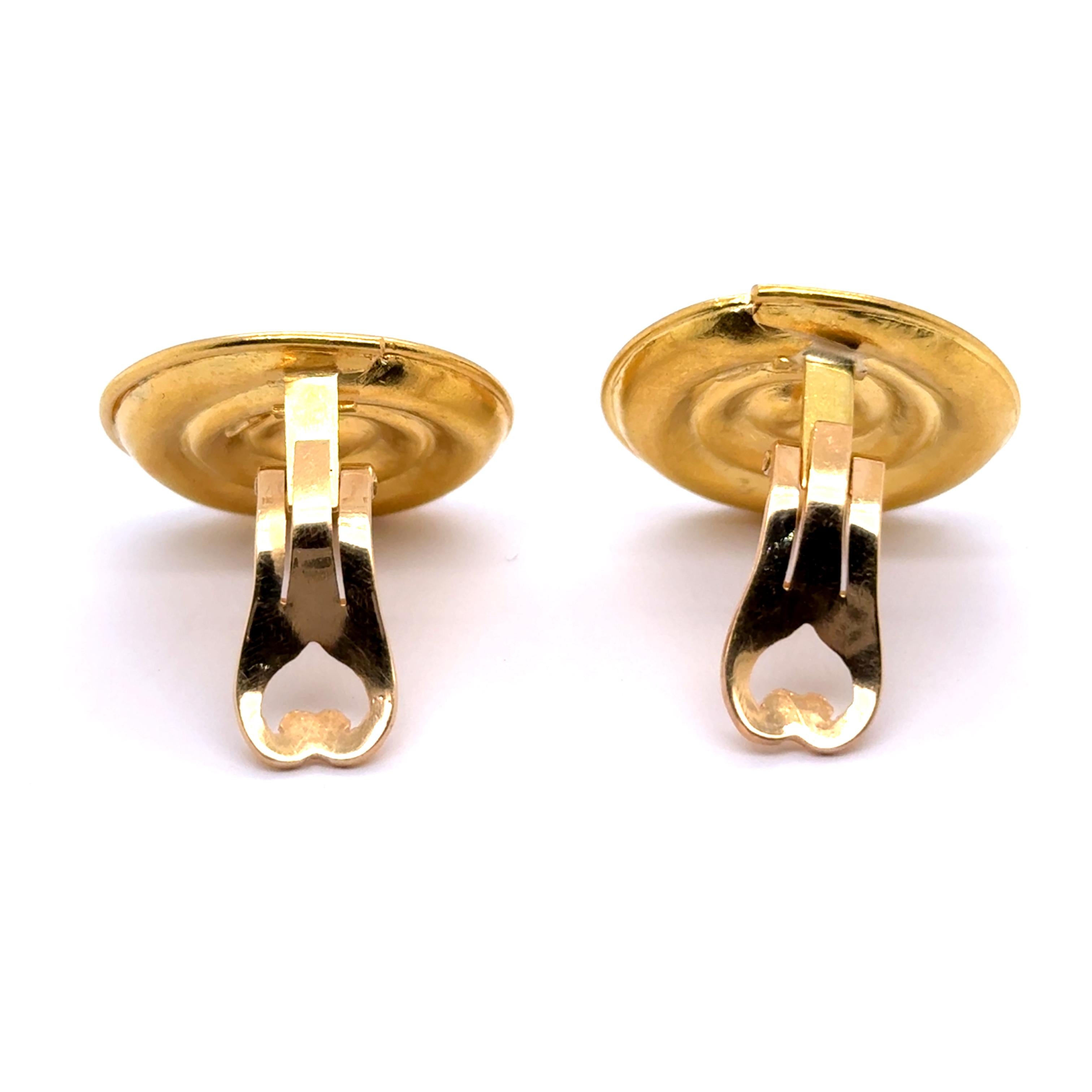 Clip-on Earrings in 21  Karat Gold by Ilias Lalaounis For Sale 5