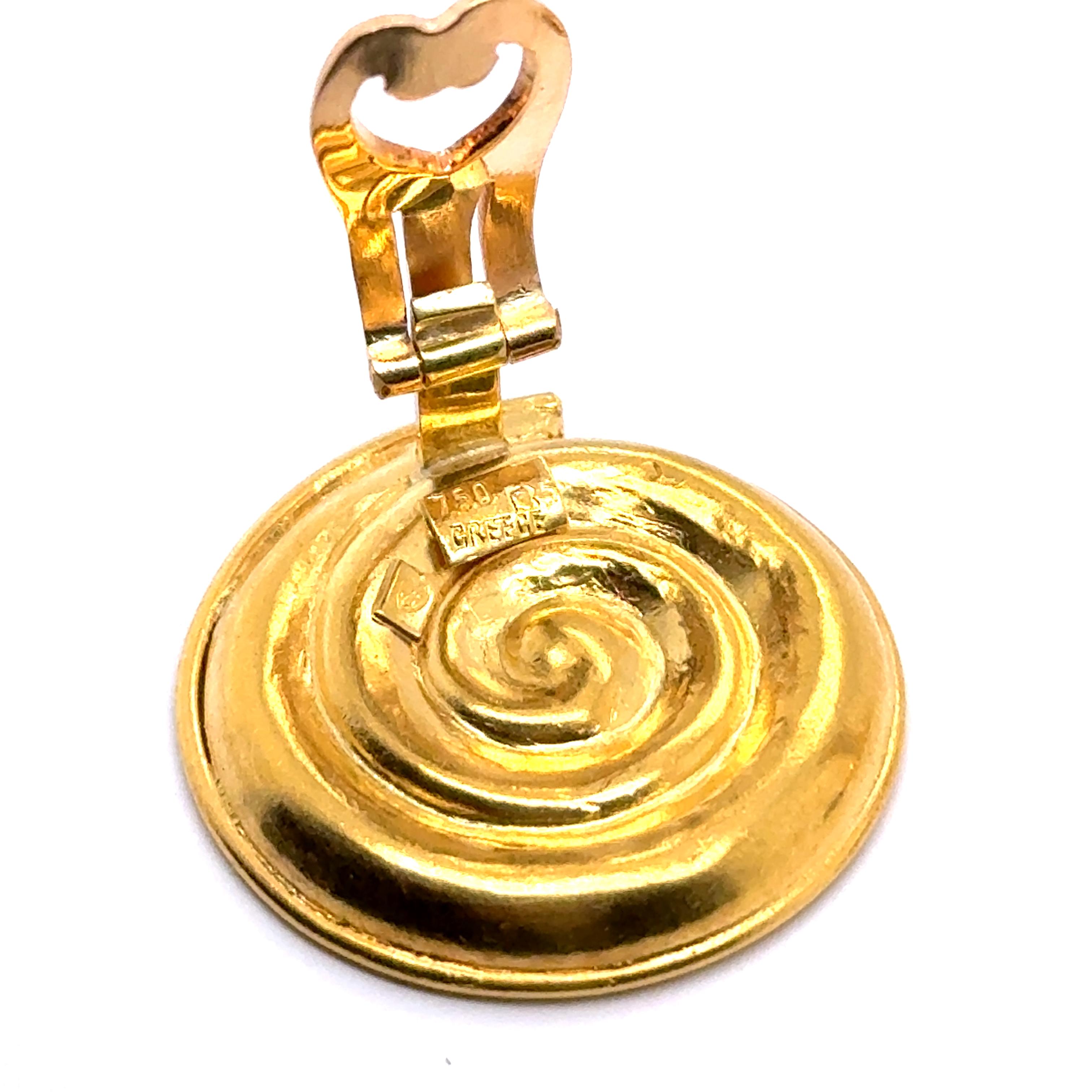 Clip-on Earrings in 21  Karat Gold by Ilias Lalaounis For Sale 3