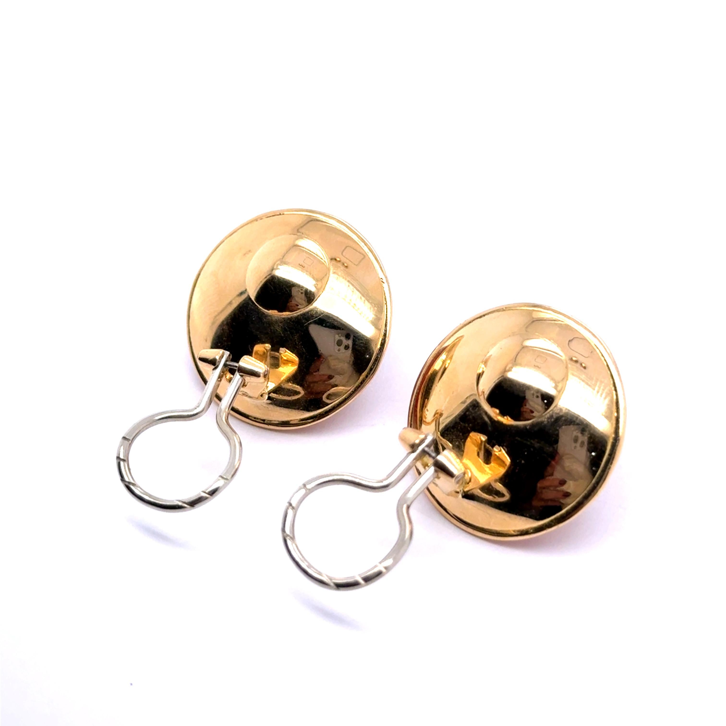 Clip-on Earrings with Carnelian in 18 Karat Yellow Gold by Péclard For Sale 6