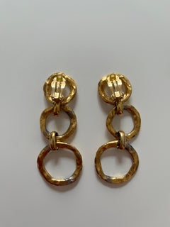 Clip-on gold-plated YSL earrings