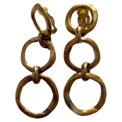 Clip-on gold-plated YSL earrings