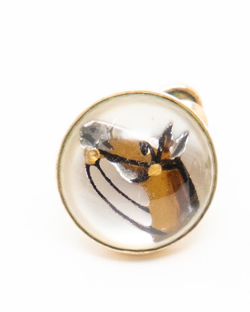 Art Deco Clip-On Horse Head Earrings For Sale