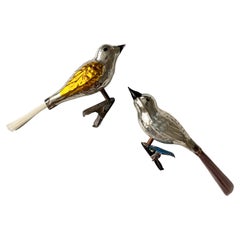 Clip-on Midcentury Birds, Christmas ornaments, ca. 1960s