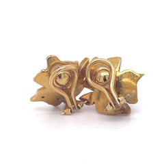 Clip-On Pearl and Diamonds Vintage Earrings, Flower Peral Earrings, Yellow Gold