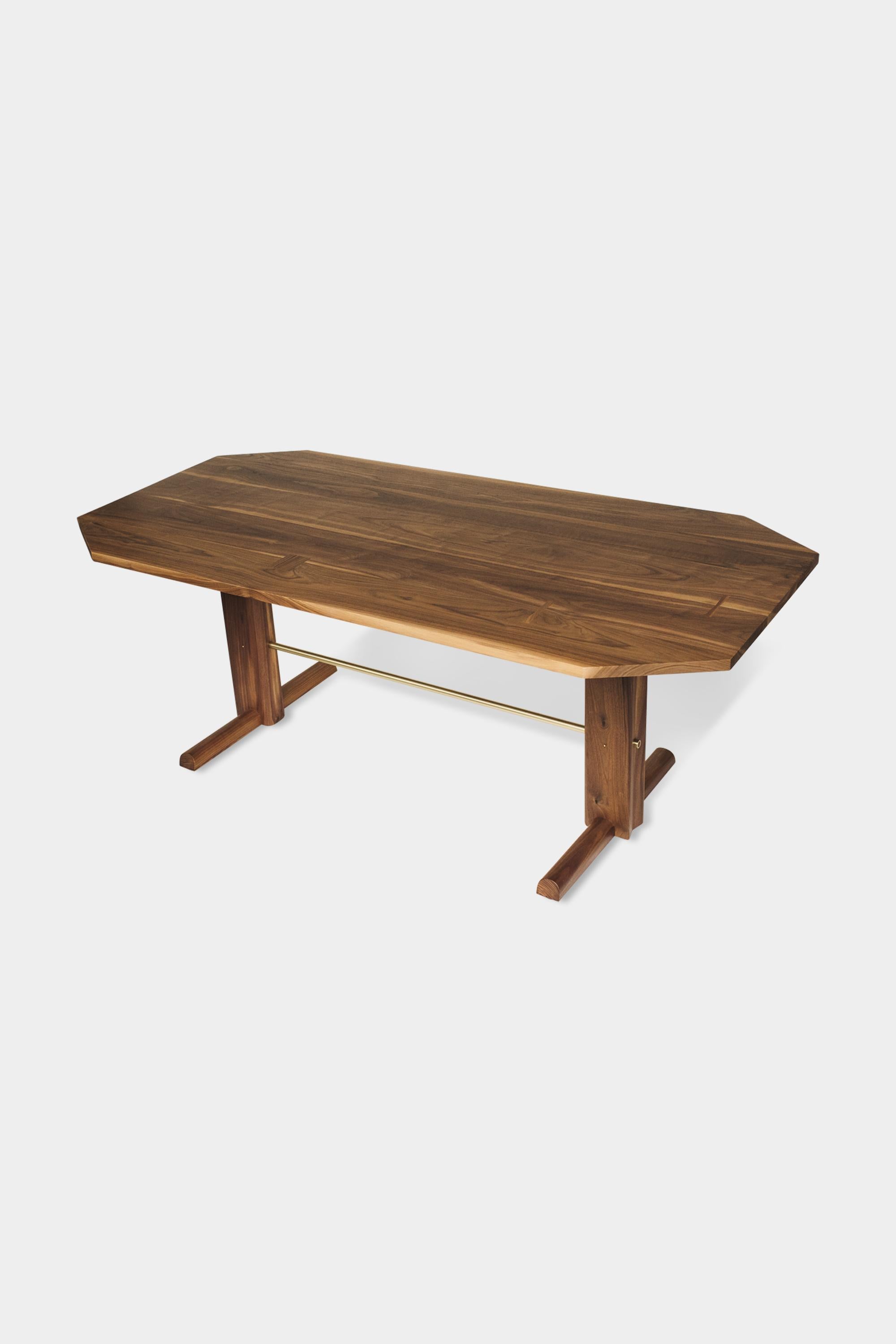 American Clipped Corner BRIG Dining Table in Walnut For Sale