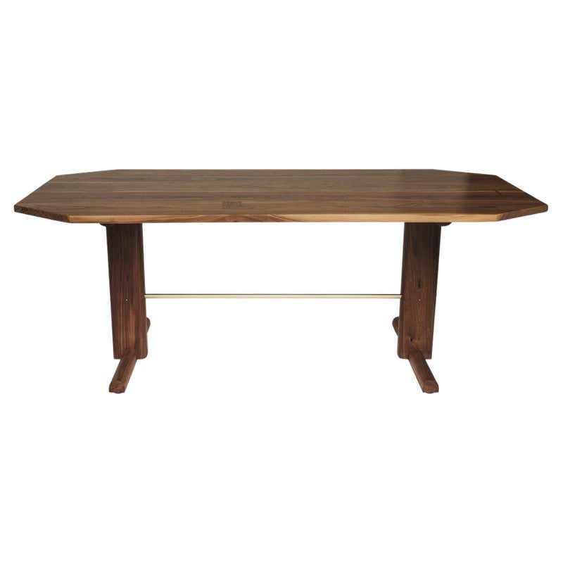 EARL Walnut Pill top bullnose edge Palang Dining Table For Sale at ...