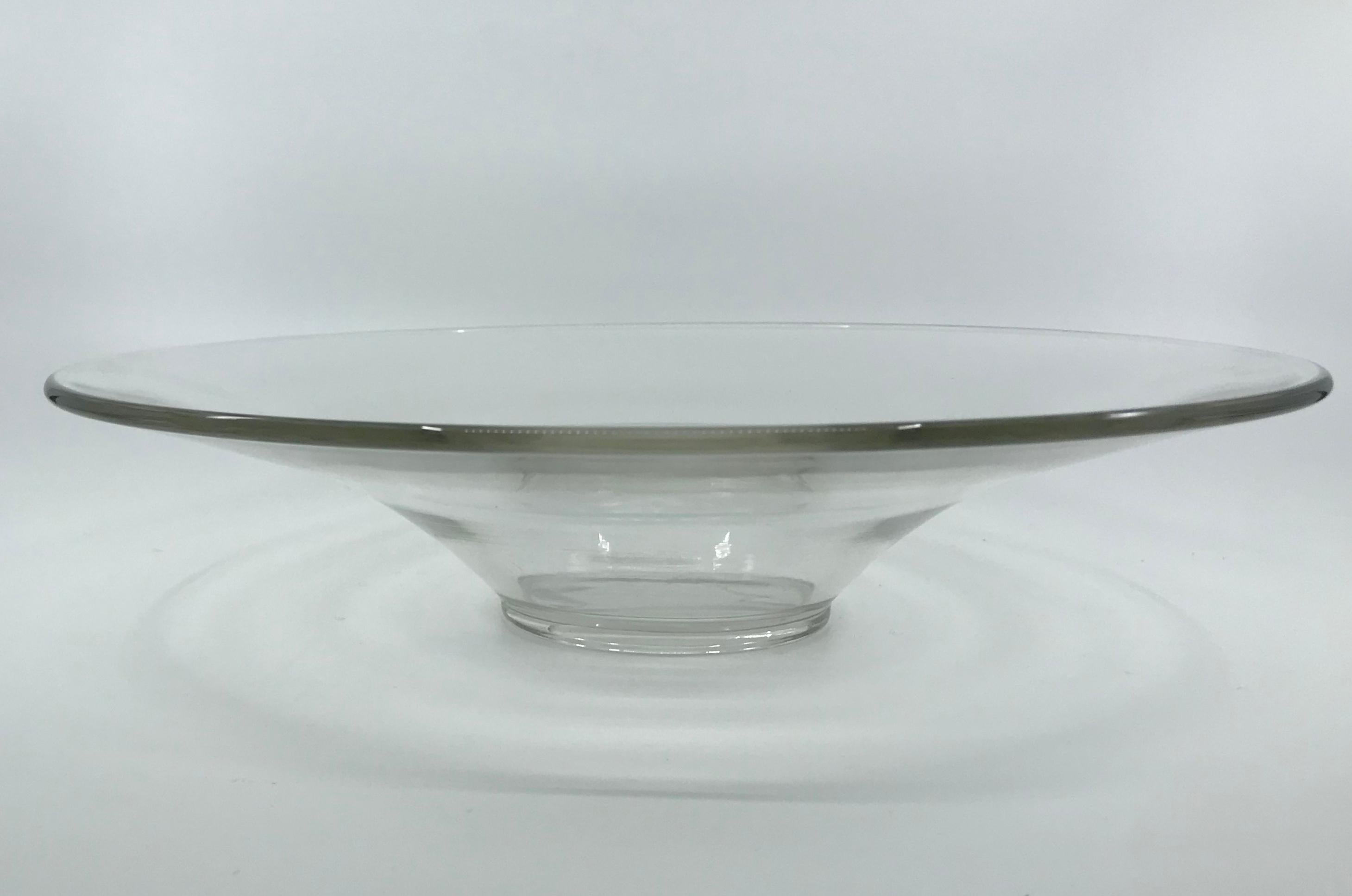 Mid-Century Modern Clipper Ship Etched Glass Bowl For Sale
