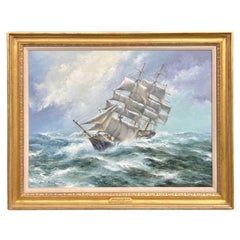"Barco clíper en mares tempestuosos" de John Bentham-Dinsdale