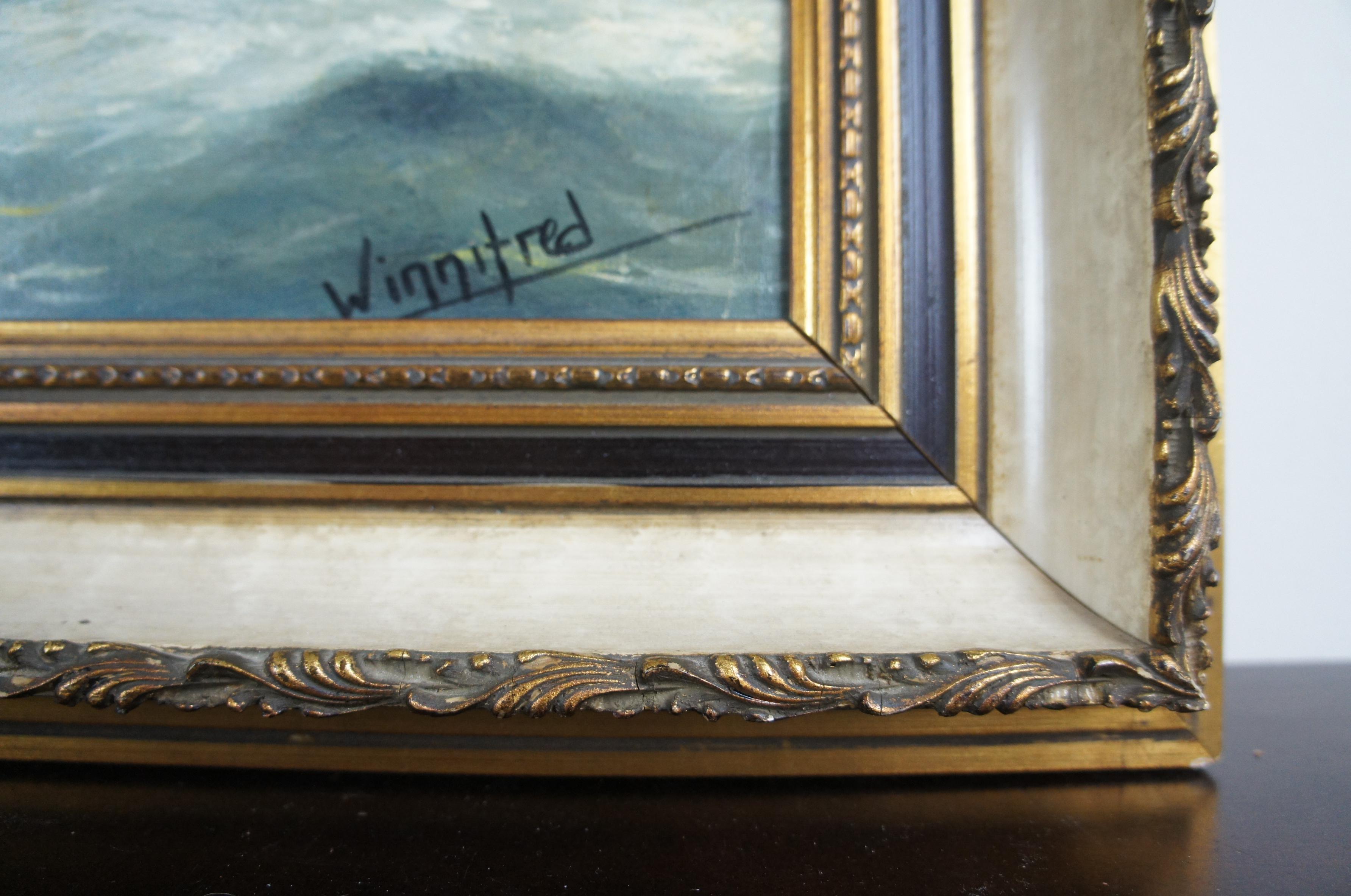 Clipper Ship Seascape Oil Painting by Winnifred Ocean Nautical Maritime 1