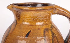 Clive Bowen Large Studio Pottery Slip Trailed Brown Glazed Jug