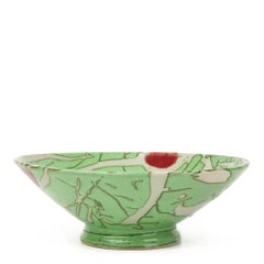 Clive Davis Green Studio Pottery Abstract Colored Bowl