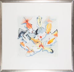 CliveÂ Fredriksson - Signed & Framed Contemporary Acrylic, Study of Carp