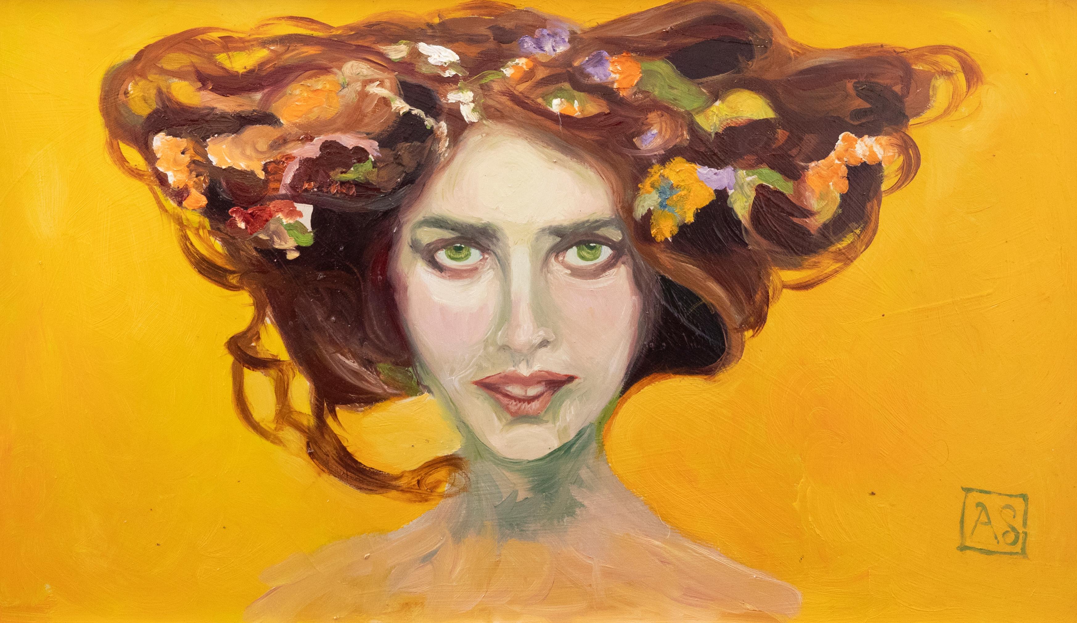 Clive Fredriksson dopo Adrienne Stein - Olio contemporaneo incorniciato, Incantatrice 1