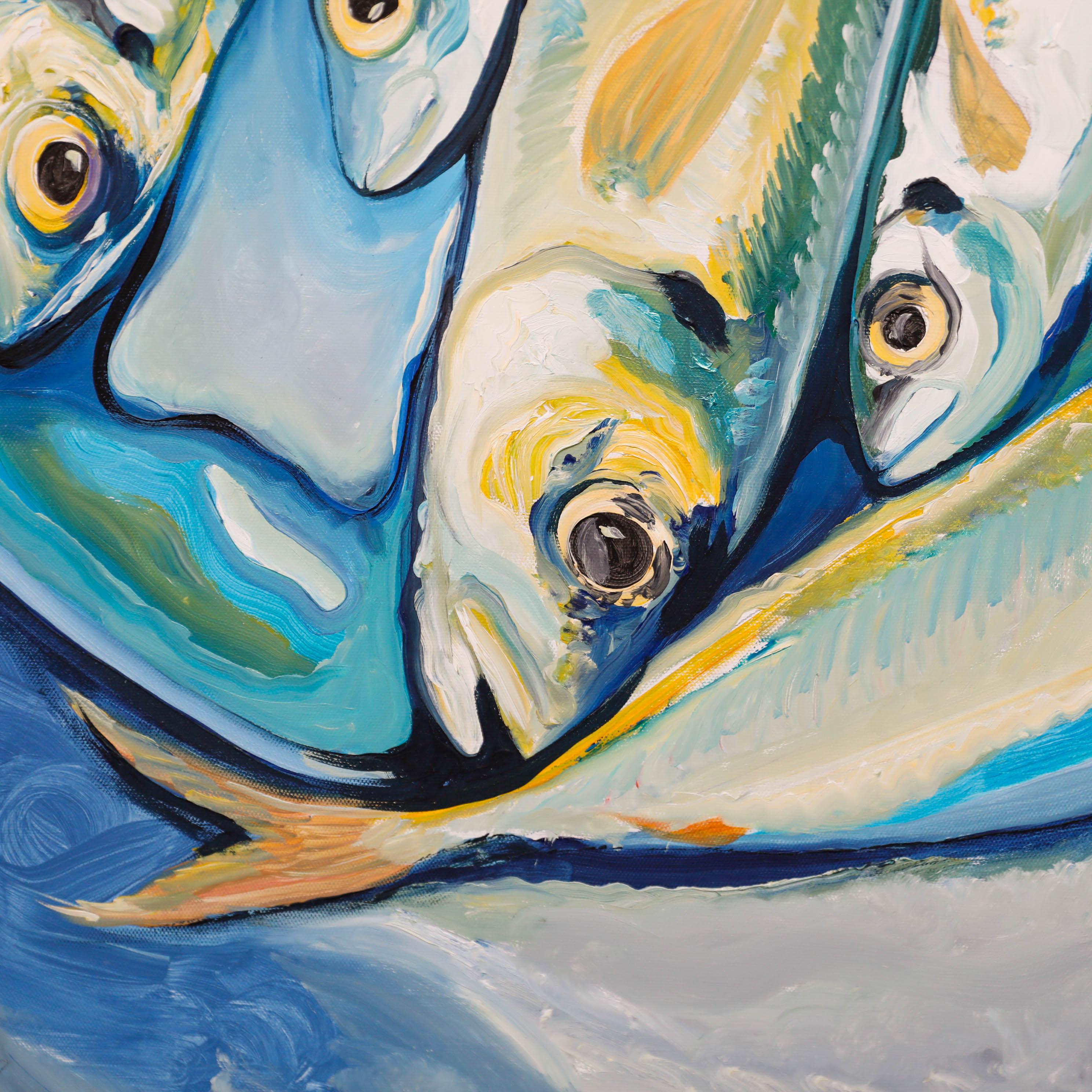 Clive Fredriksson - Olio contemporaneo, Natura morta di sardine 3