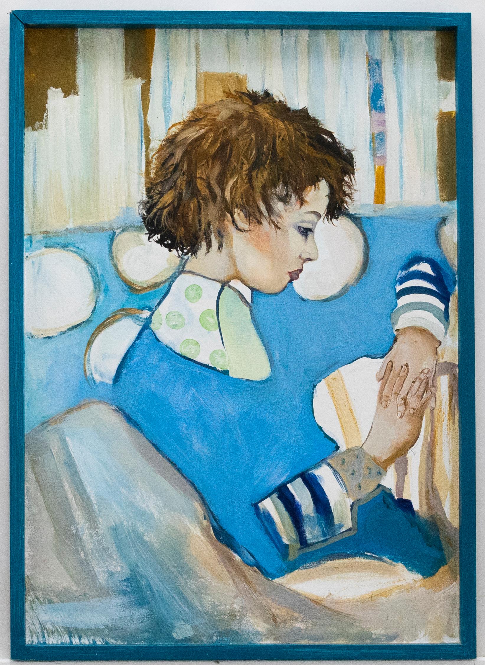 Clive Fredriksson - Clive Fredriksson - Contemporary Oil, The Girl in Blue  For Sale at 1stDibs