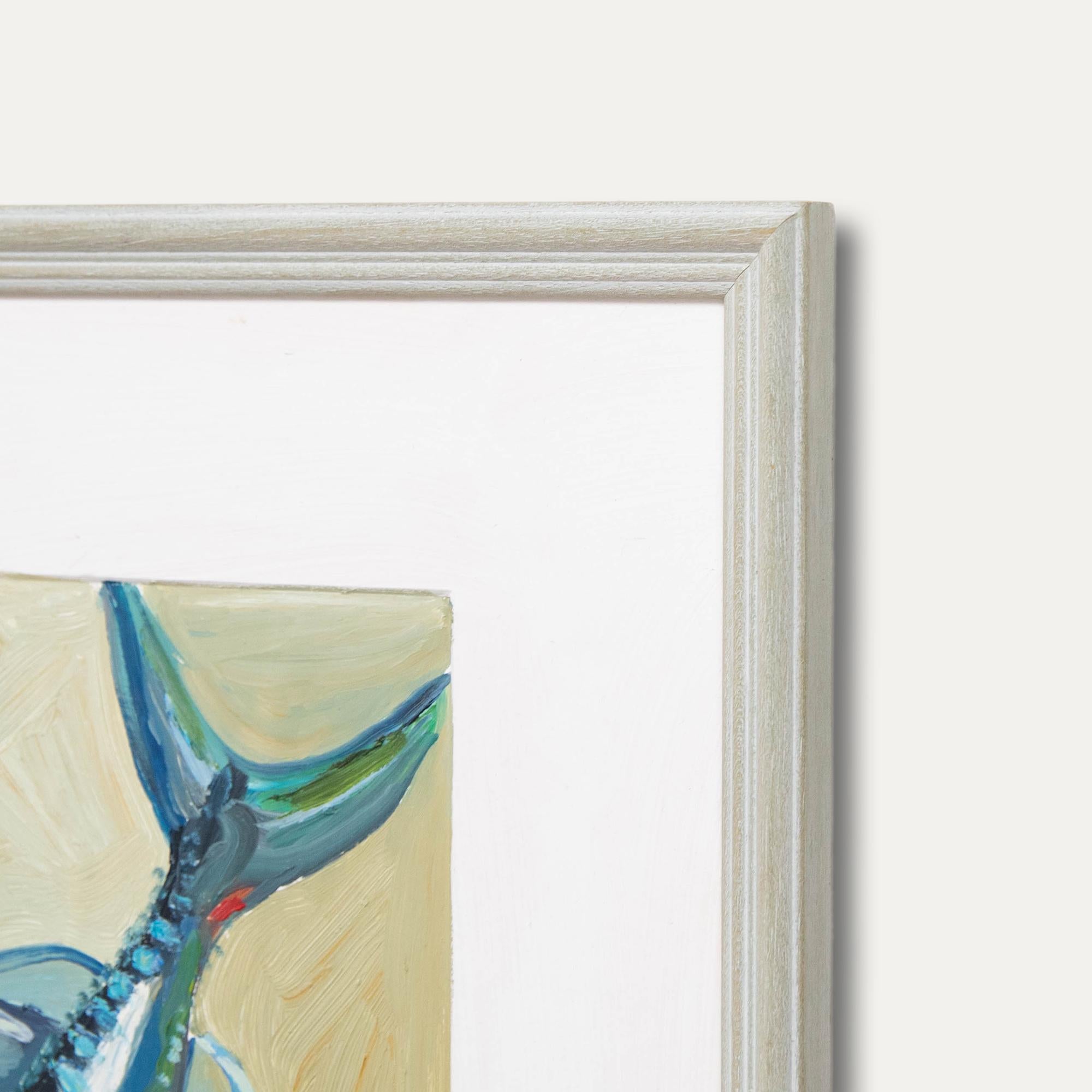 Clive Fredriksson - Óleo contemporáneo enmarcado, Naturaleza muerta, Caballa azul 4