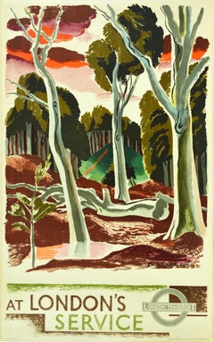 Original-Vintage-Poster „At London's Service London Transport Epping Forest Art“, Vintage