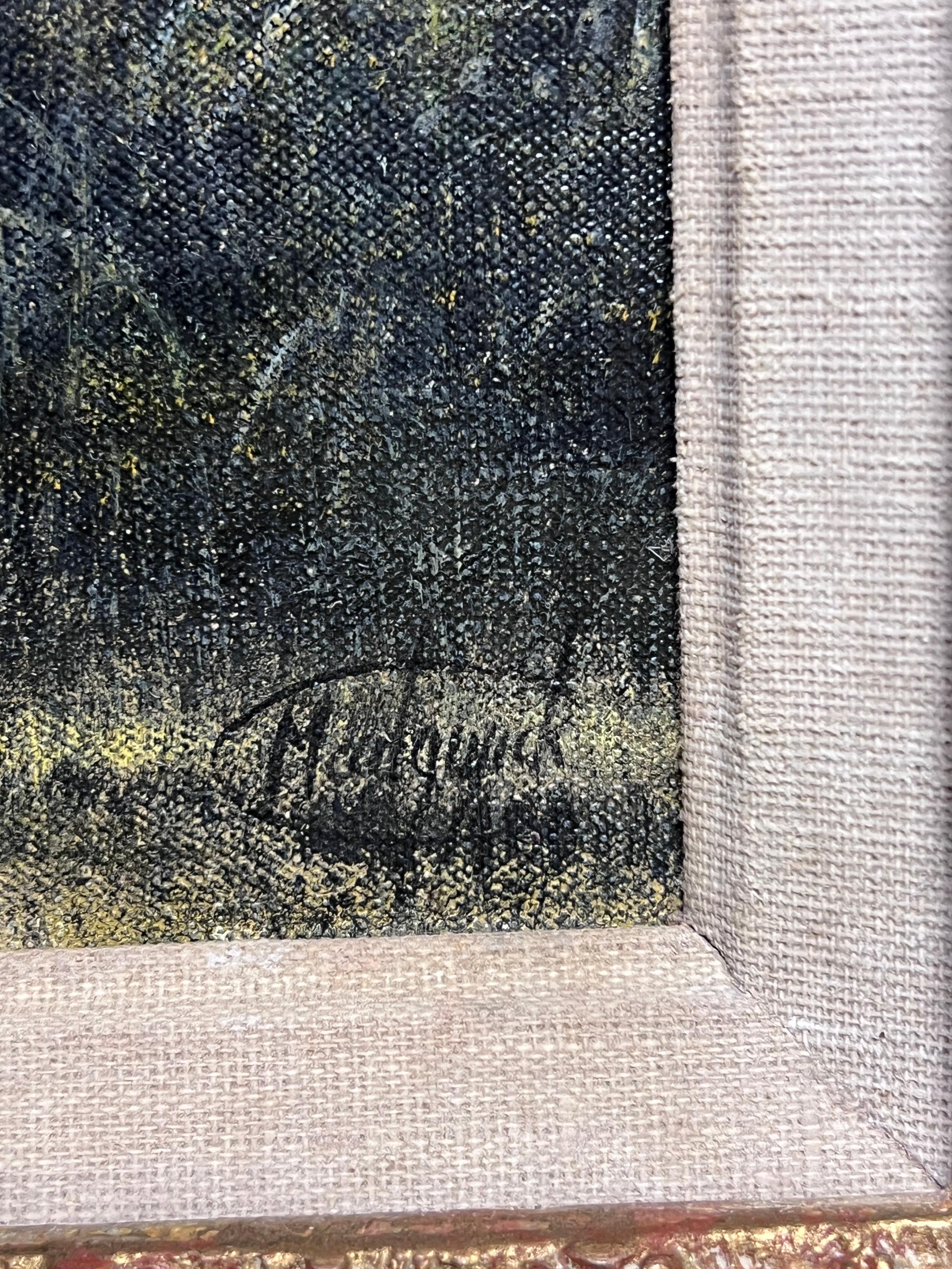 Tradicional cabaña inglesa de paja junto al río con cisnes Artista británico catalogado en venta 5