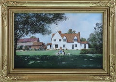 Original Öl auf Leinwand. Clive Madgwick R.B.A.A., U.A., „A Sunny Back Garden“