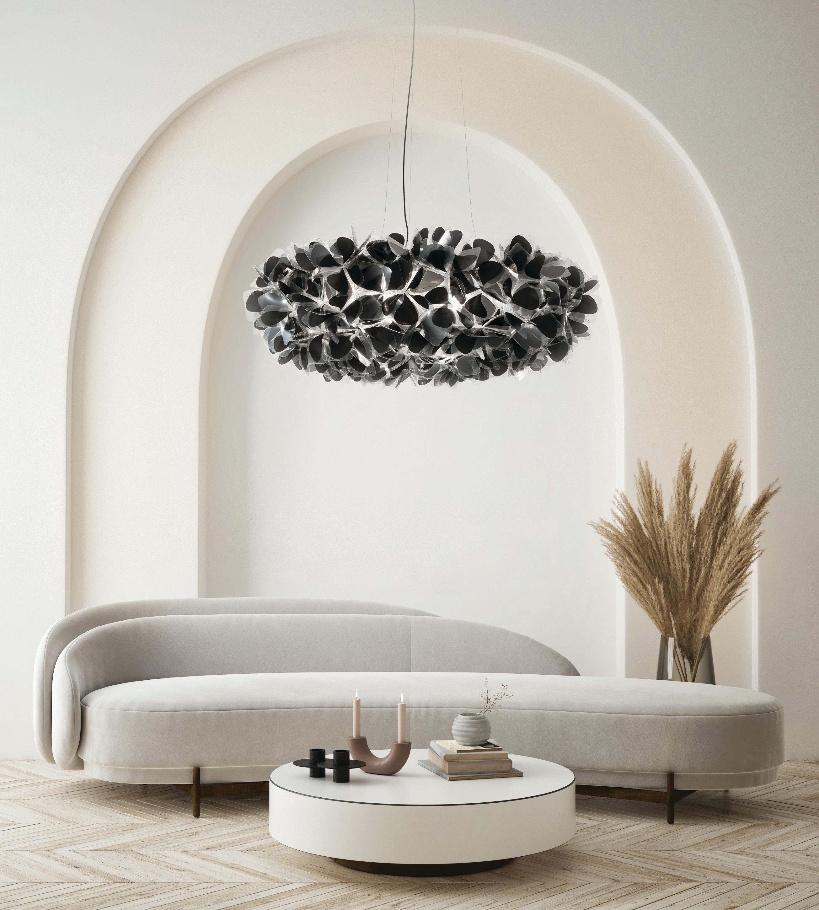 Hand-Crafted SLAMP - Clizia Suspension Large - Mama Non Mama Black - Transparent Wire For Sale