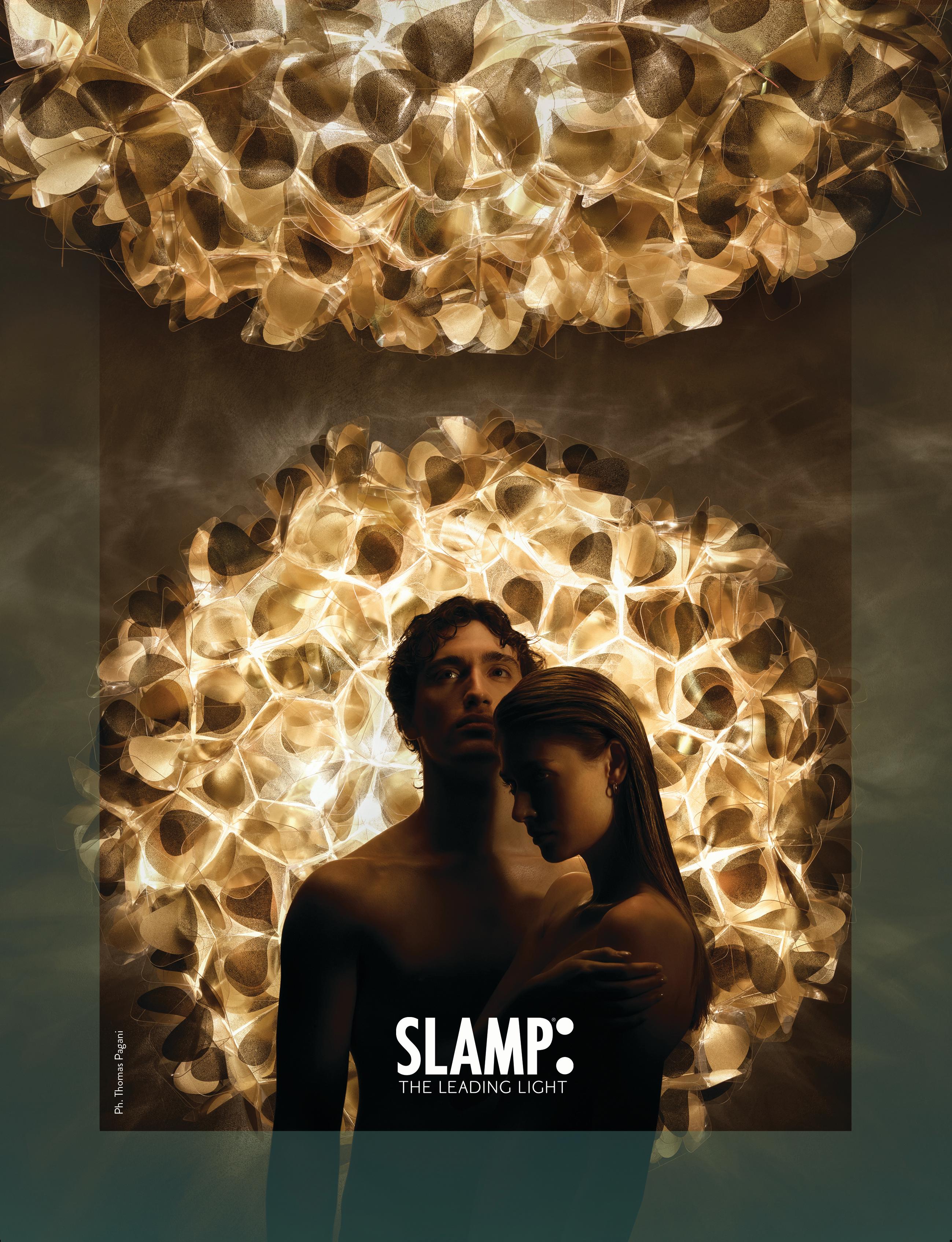 SLAMP - Suspensión Clizia Grande - Mama Non Mama Oro - Alambre Rojo en Nuevo estado para la venta en Pomezia, Rome