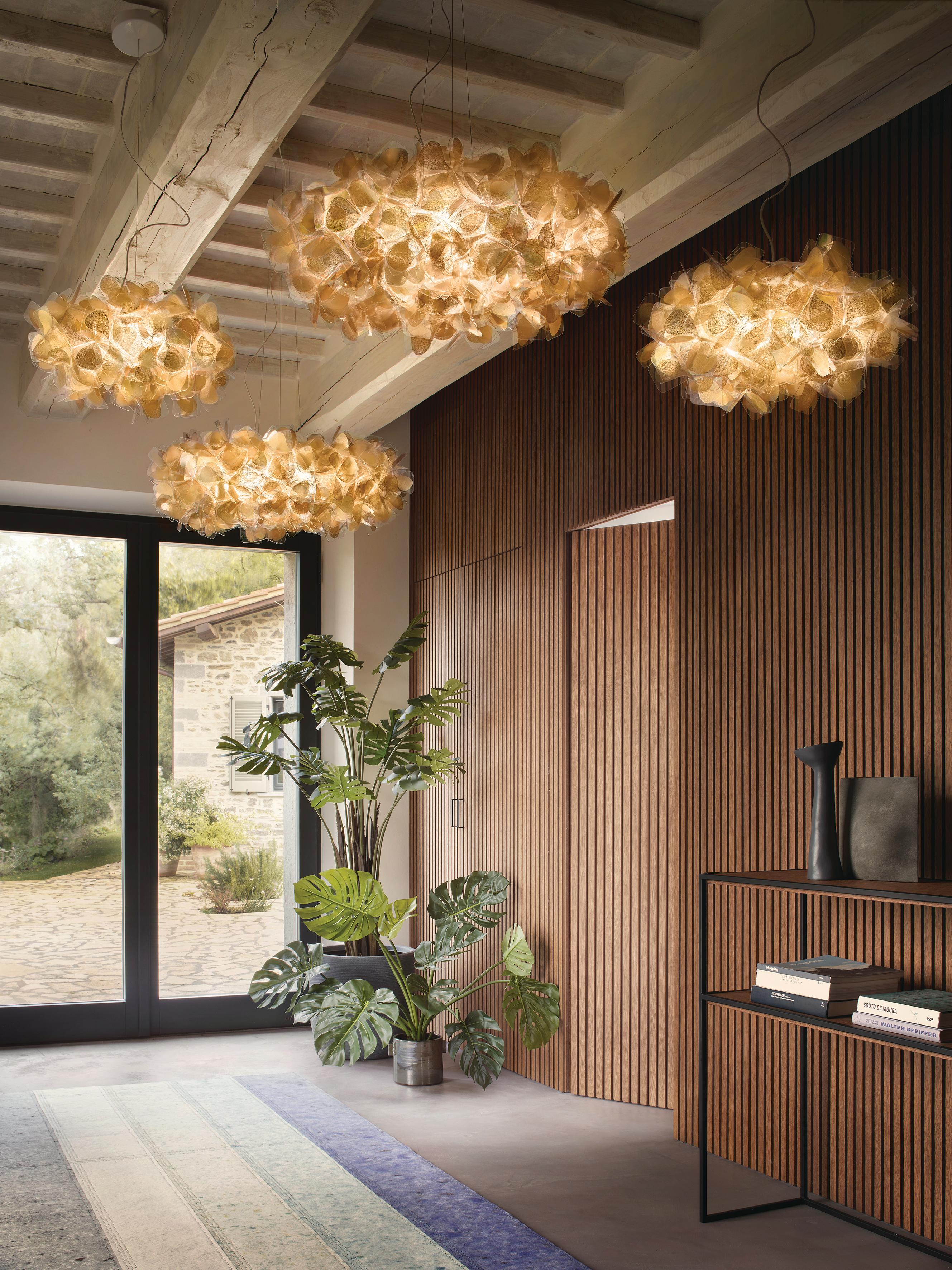 Contemporary SLAMP - Clizia Suspension Large - Mama Non Mama Gold - Transparent Wire For Sale