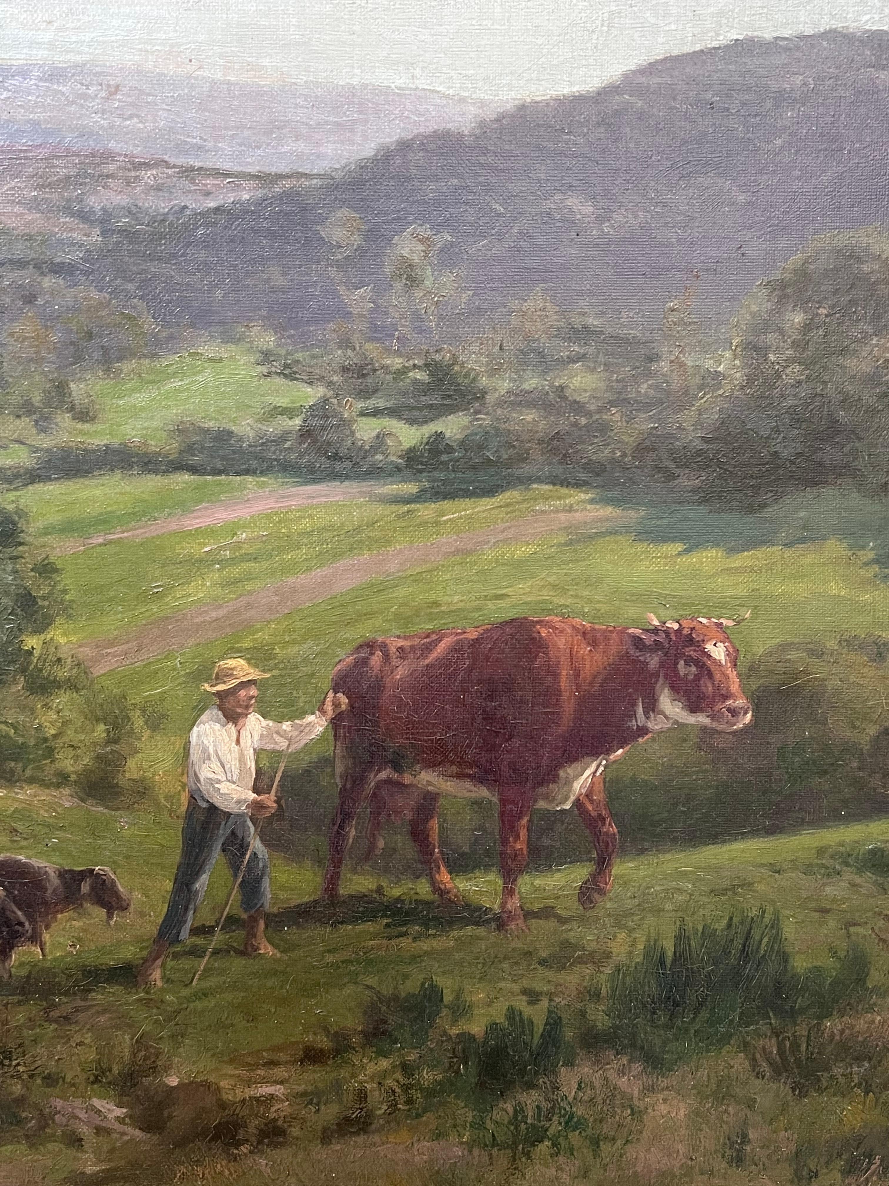 Paisaje pastoral
Clément QUINTON (1851-1920)
óleo sobre lienzo firmado, enmarcado 
enmarcado: 31 x 42 pulgadas
lienzo: 26 x 36 pulgadas
Procedencia: colección privada
Estado: muy buen estado

Clément Quinton (1851-1920) fue un destacado pintor