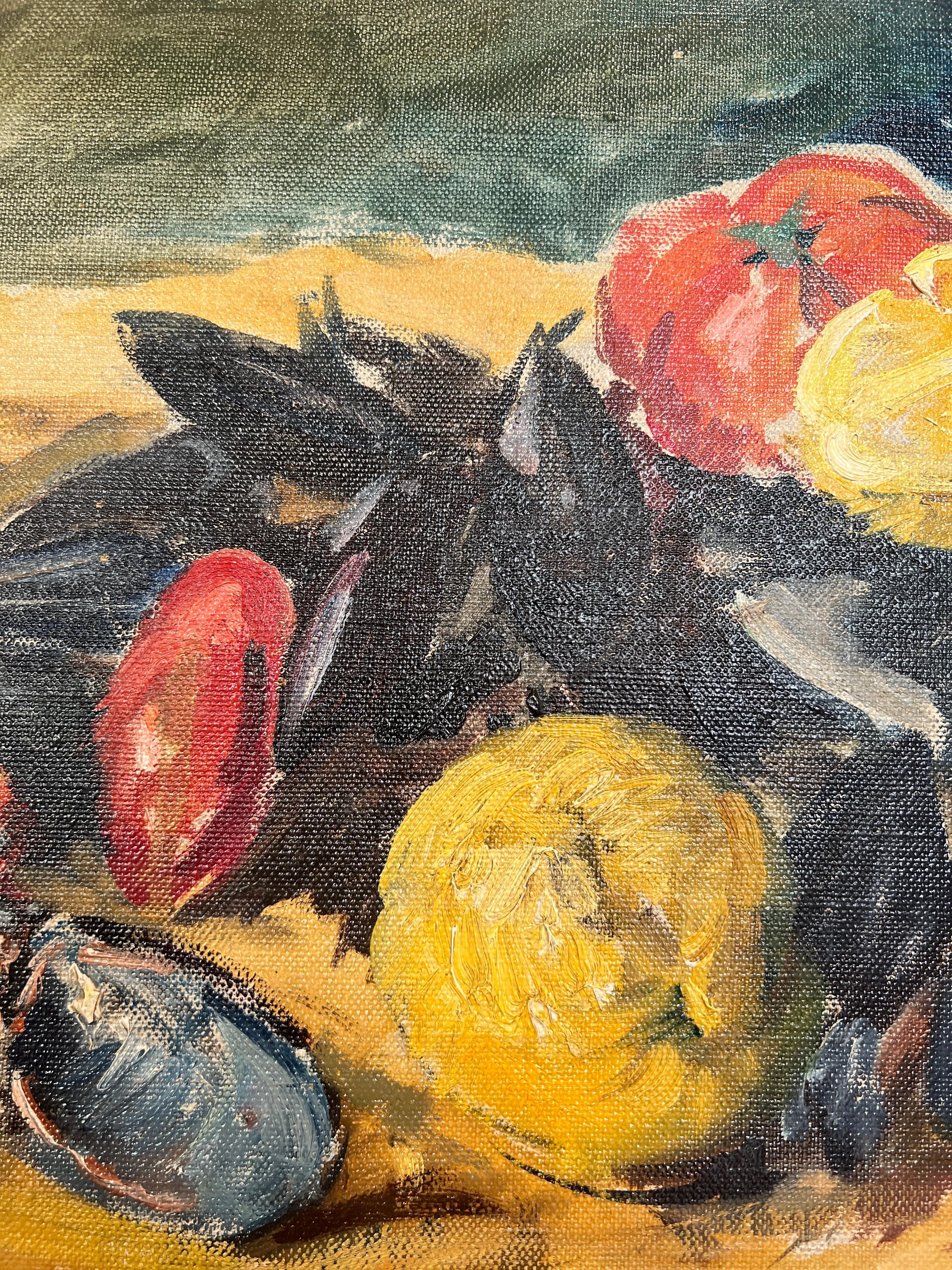 Stilleben mit (Braun), Still-Life Painting, von Clémente Tafuri