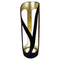Cloak Floor Lamp in Ebonized Oak and Gold Leaf