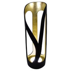 Cloak Floor Lamp in Ebonized Oak and Gold Leaf