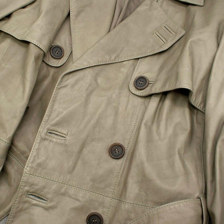 Cloak Green Leather Trench Coat - Size M For Sale 1