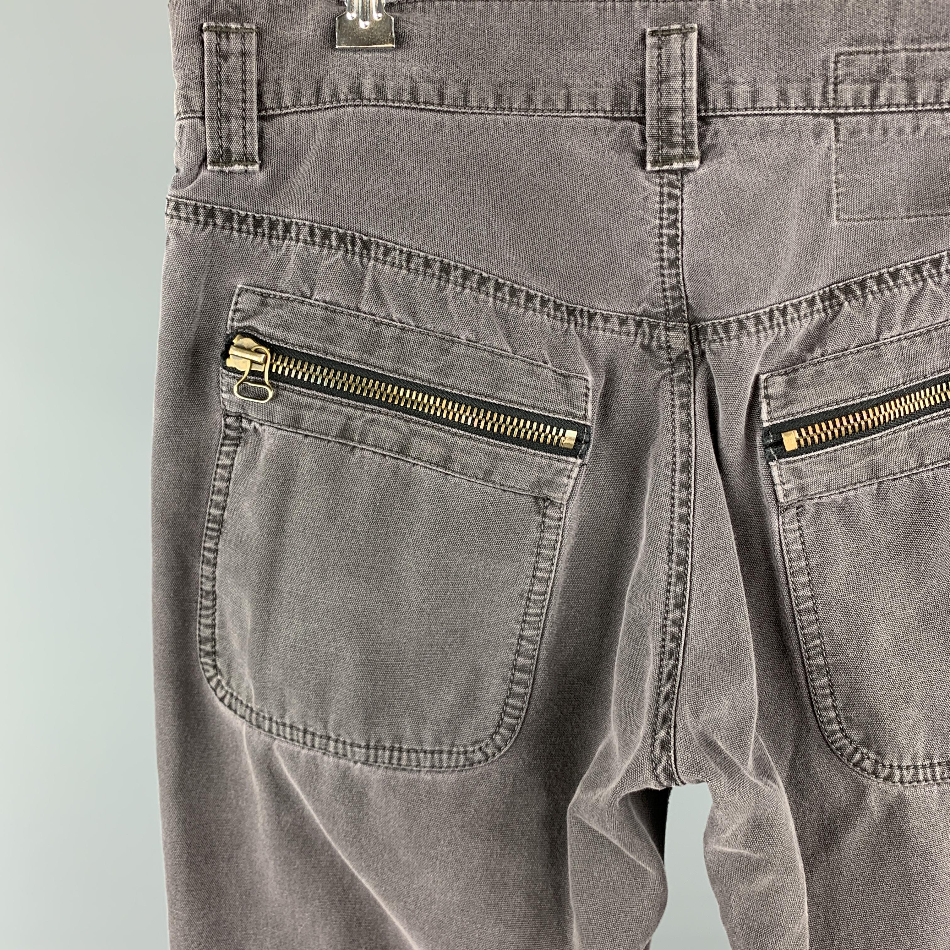 Men's CLOAK Size 32 Charcoal Wash Cotton Blend Casual Pants