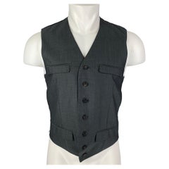 CLOAK Size S Charcoal Wool Mohair Buttoned Vest