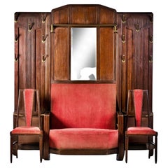 Cloakroom Art Deco-Sofa aus Mahagoni