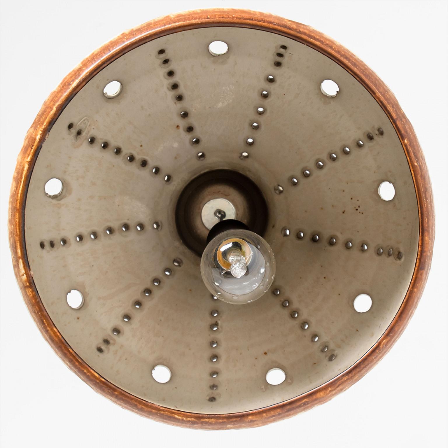 Other Cloche Ivory Terra Ceramic Pendant Light, Denmark, 1970 For Sale