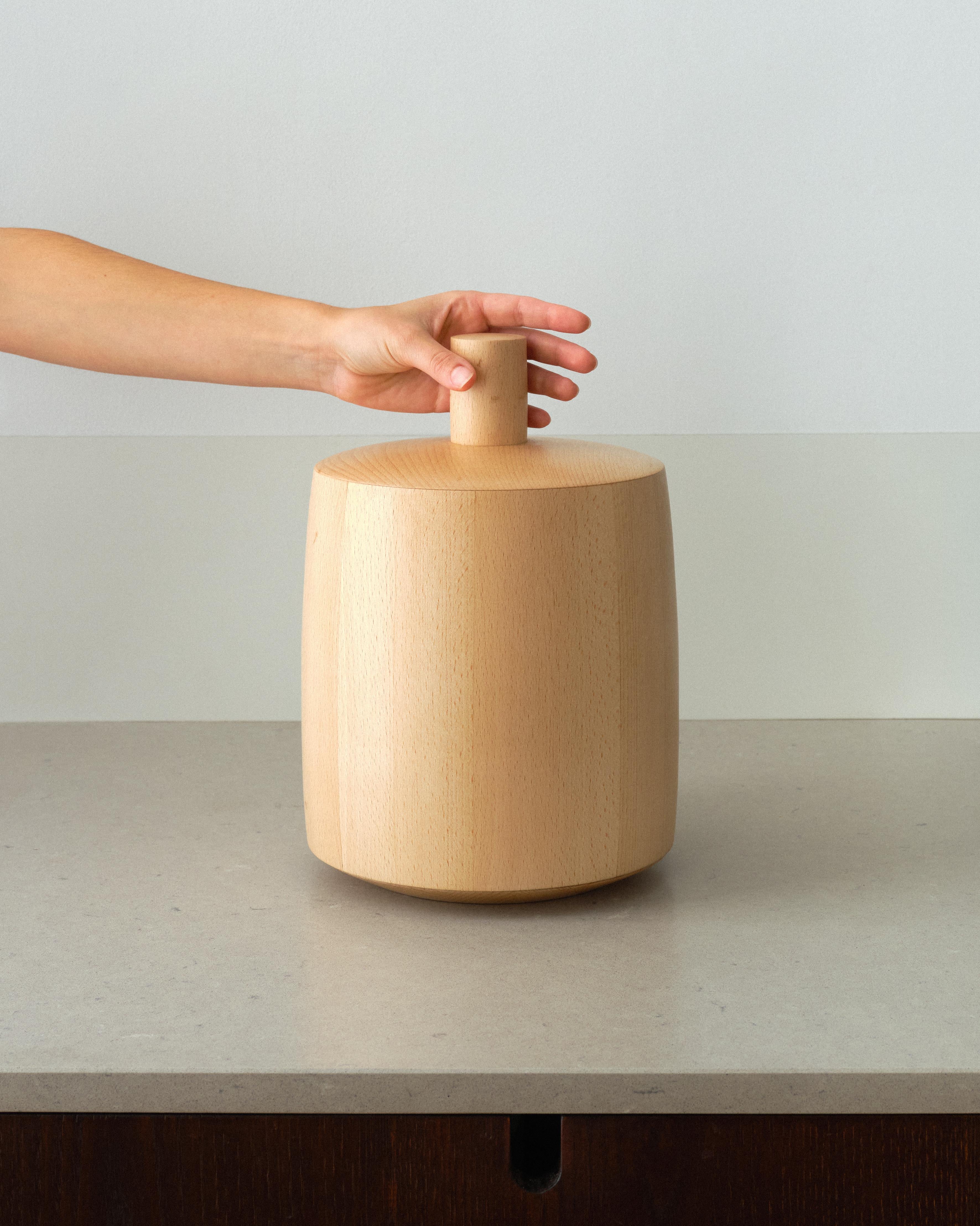 Minimalist Cloche table smoker,  beech wood, design Guillaume Bloget, OROS Edition For Sale