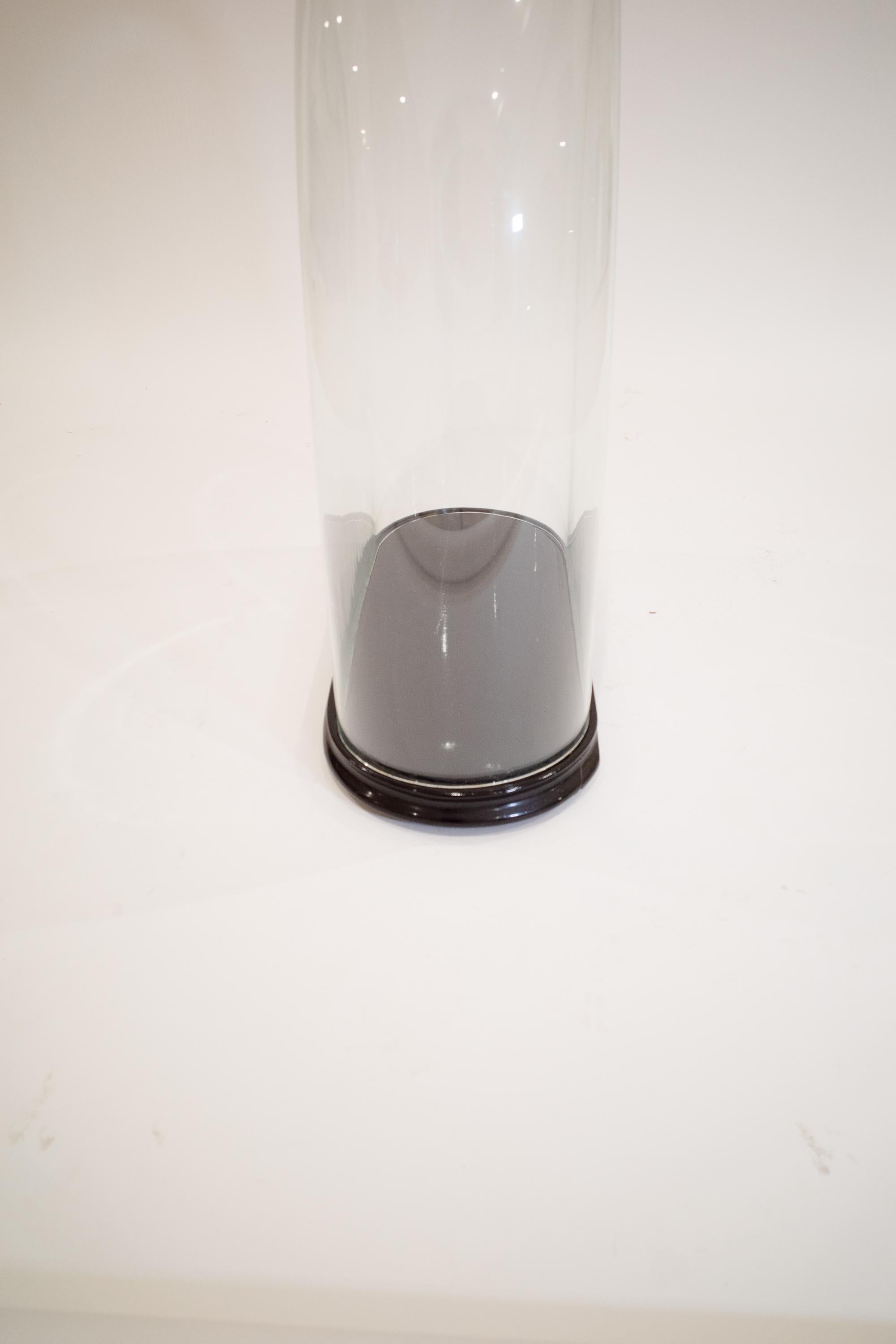 Vetro Cloche con base in Wood laccato in vendita