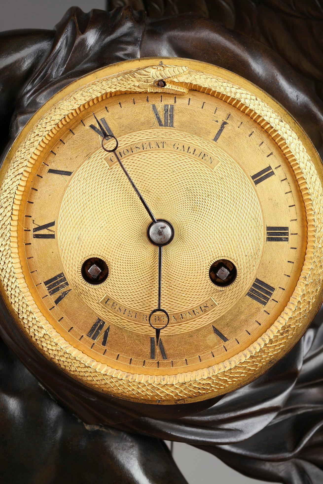 Gilt Clock Allegory of Time, Choiselat Gallien and Lesieur