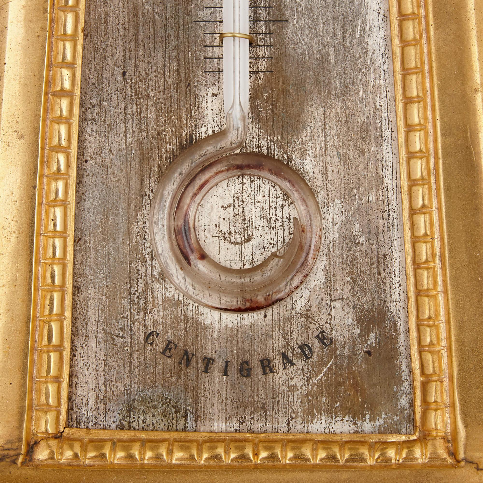 Ormolu Clock and Barometer Set in Gilt Bronze by Beurdeley
