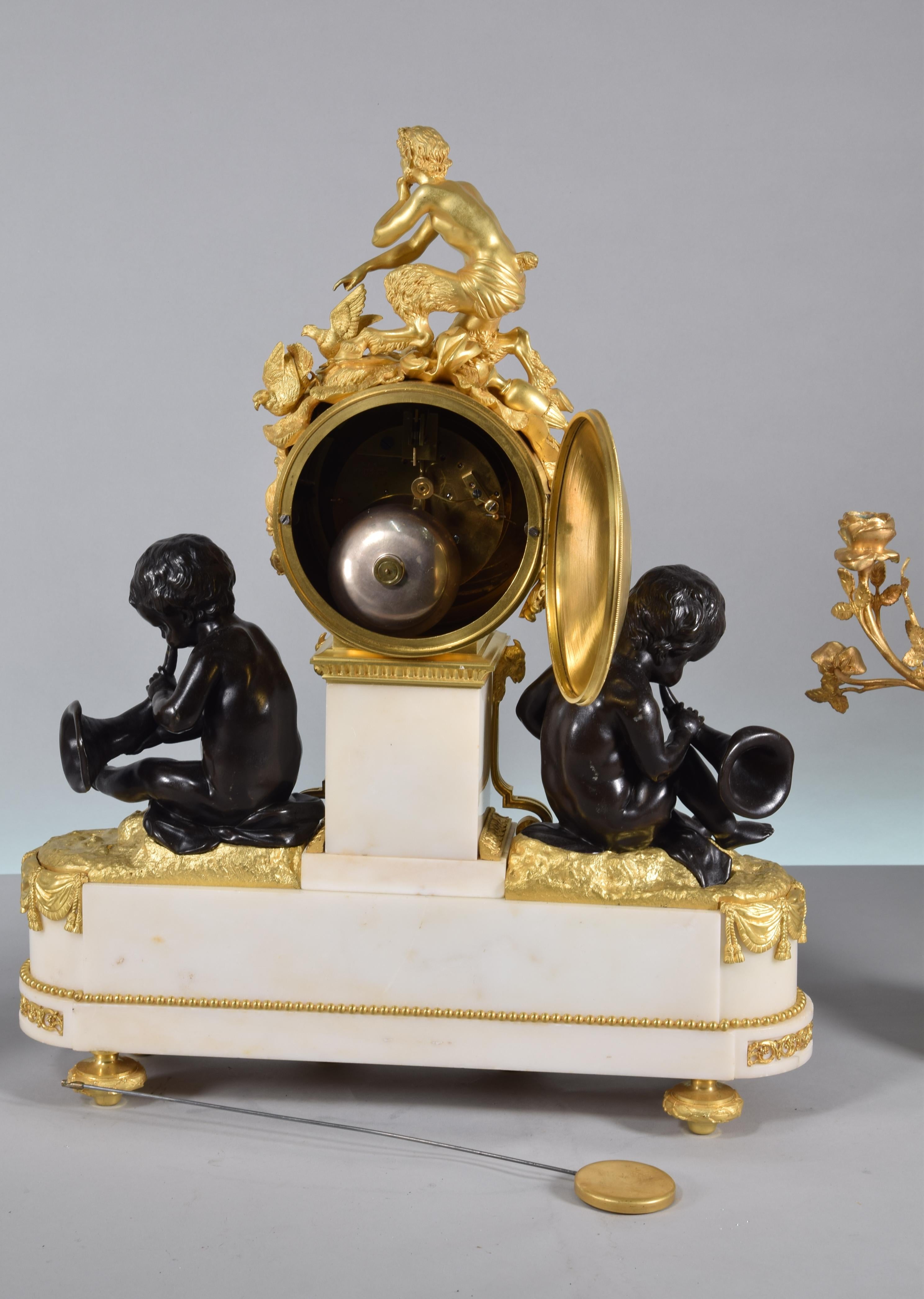 Horloge et candélabres Paris, France, seconde moitié du XIXe siècle. en vente 1
