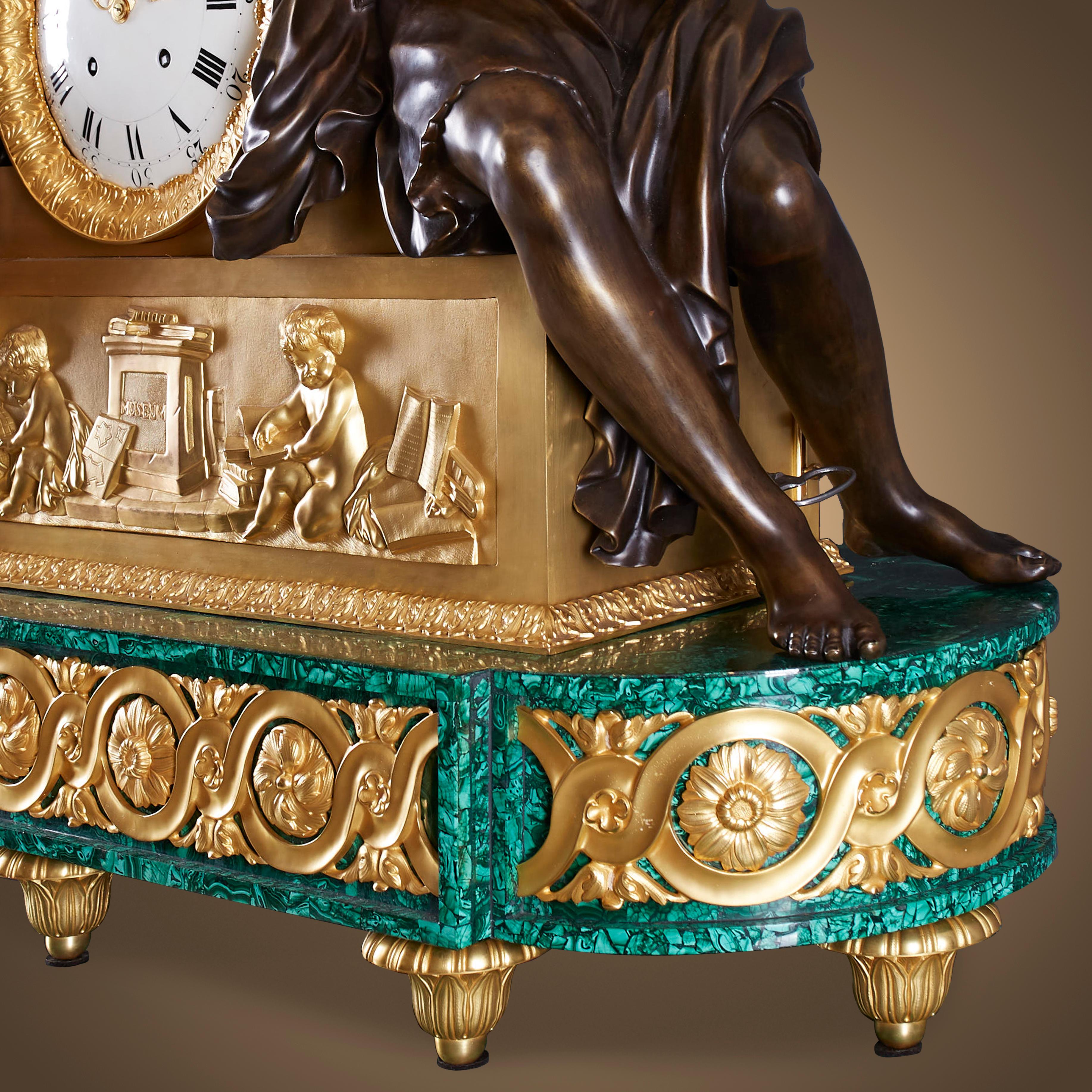 Clock and vase Set 19th Century Louis Philippe Charles X style with 8-song en vente 3